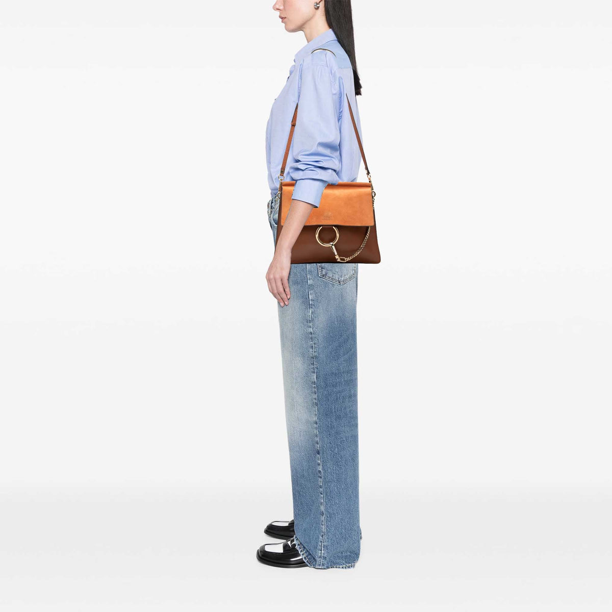 Chloé Medium Calfskin and Suede Faye Crossbody