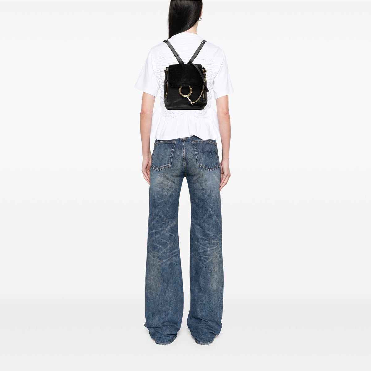 Chloé Medium Calfskin and Suede Faye Backpack