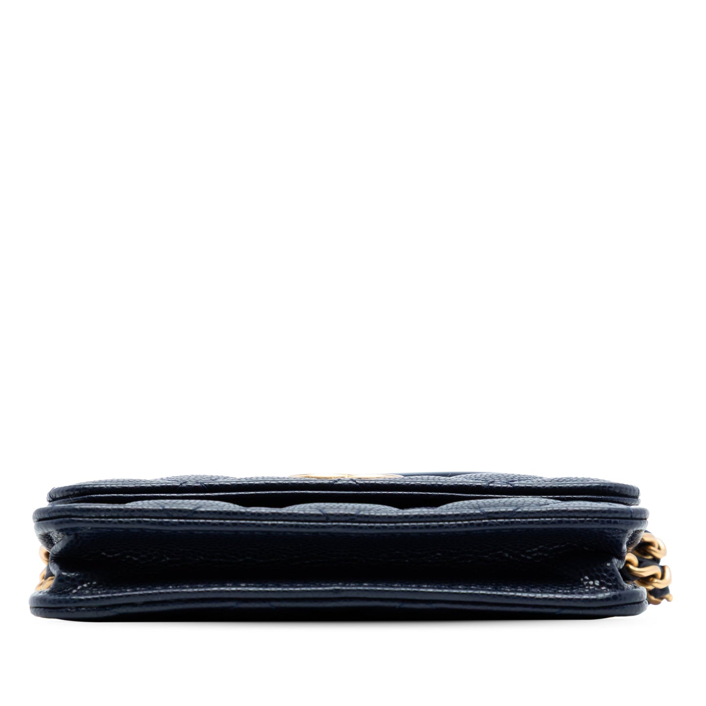 Quilted Caviar Twist Your Buttons Coin Purse With Chain