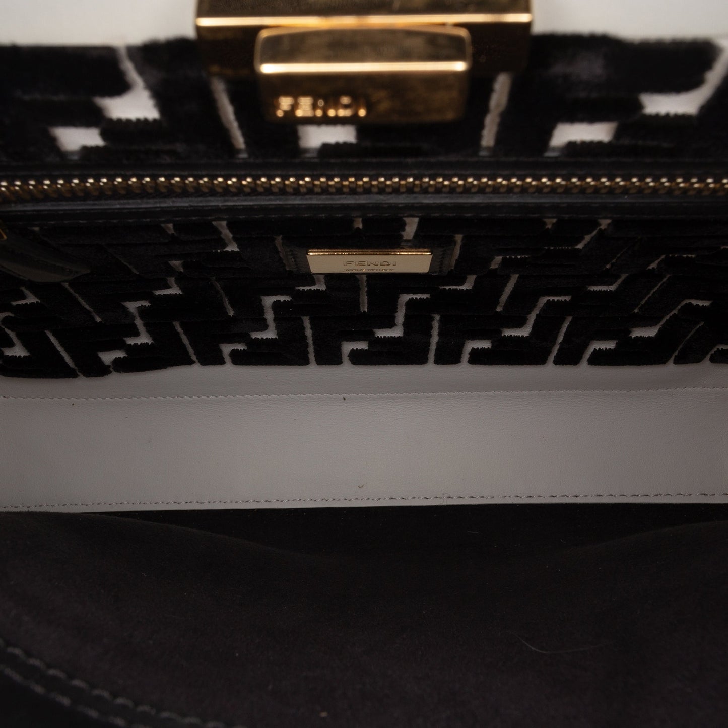 Fendi Medium Bicolor Leather Peekaboo ISeeU Satchel