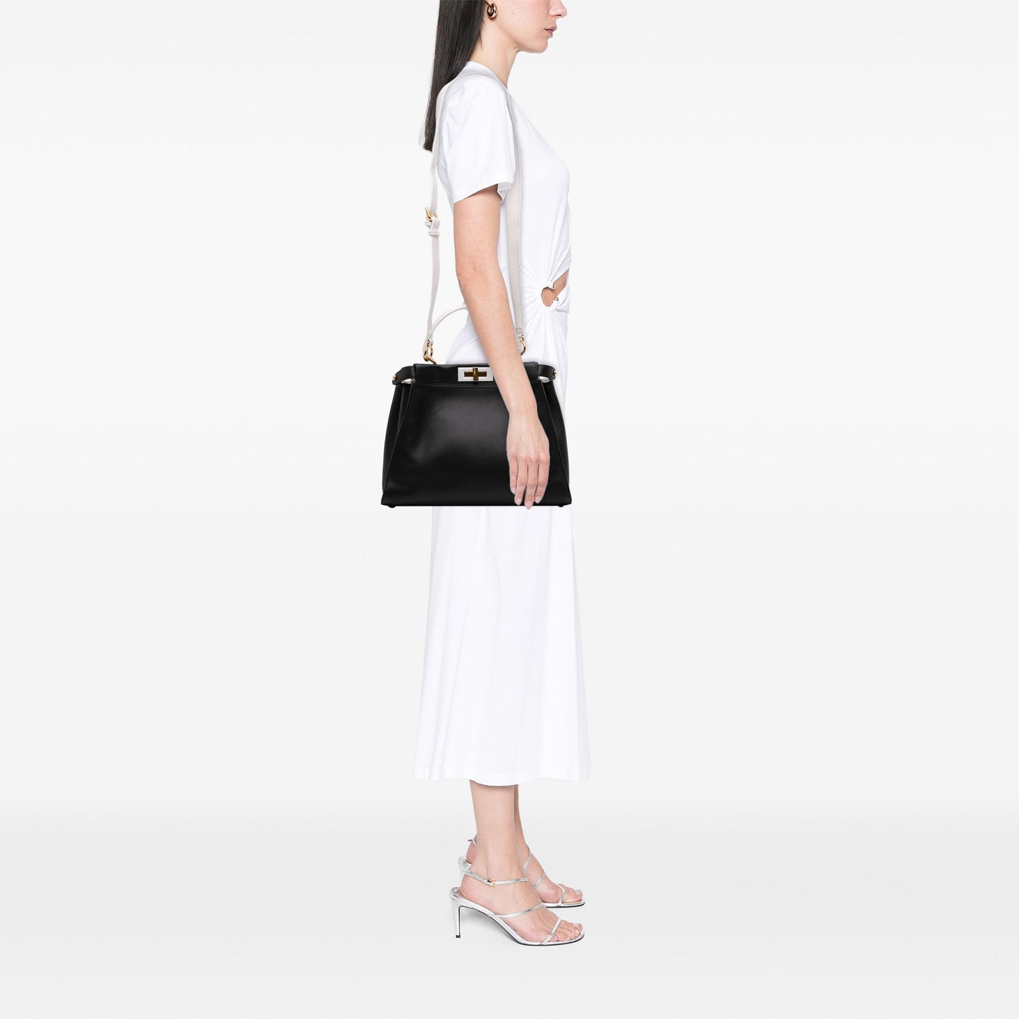 Fendi Medium Bicolor Leather Peekaboo ISeeU Satchel