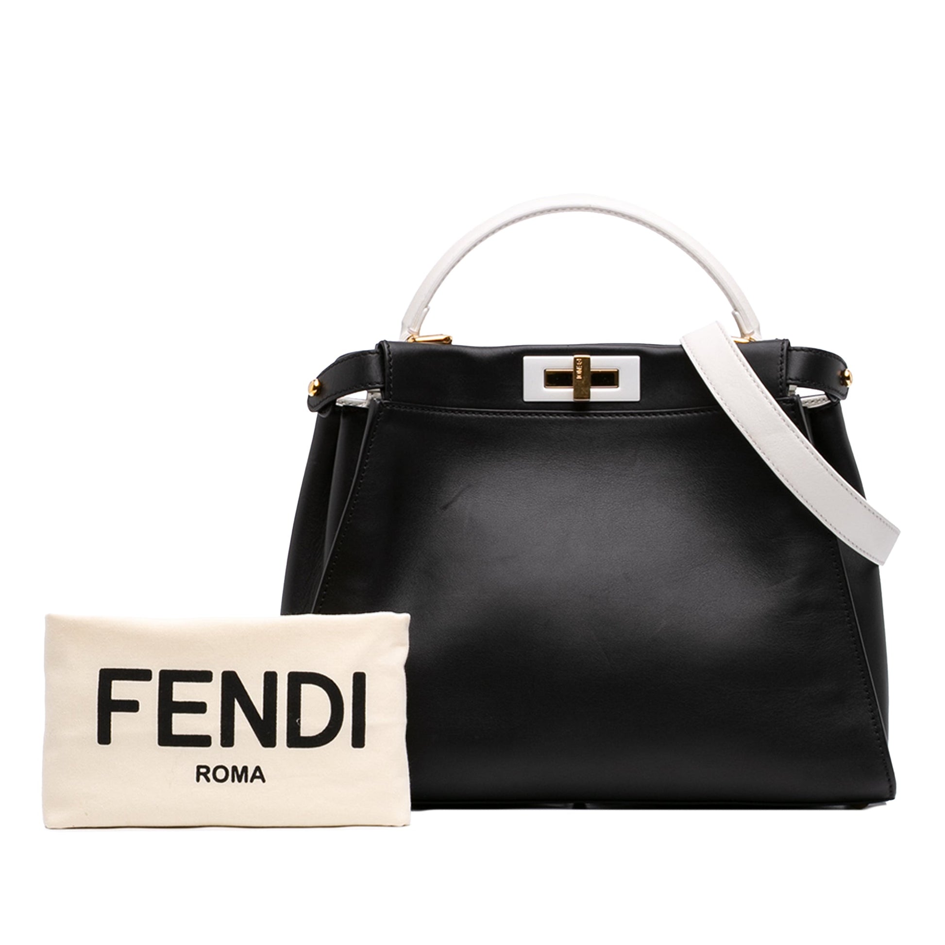 Fendi Medium Bicolor Leather Peekaboo ISeeU Satchel