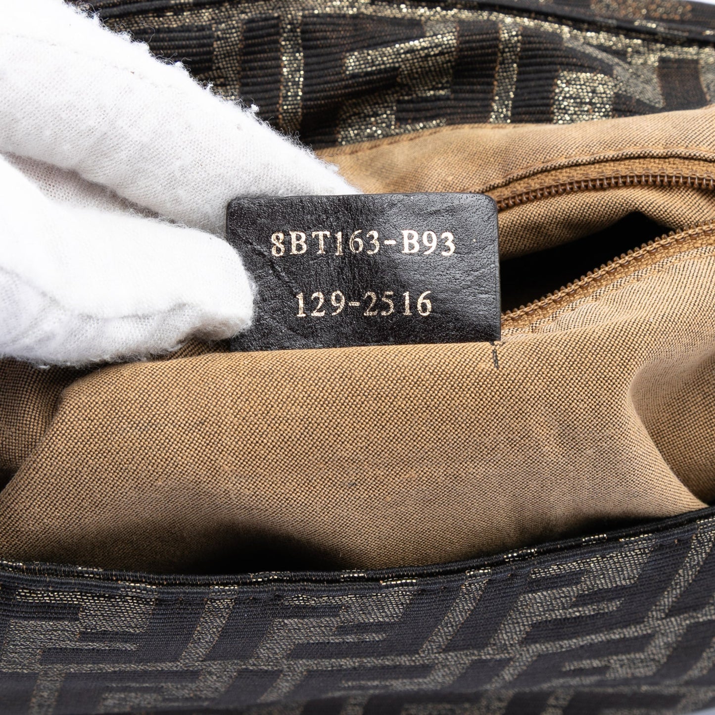 Fendi Large Zucca Canvas Mia Flap Shoulder Bag
