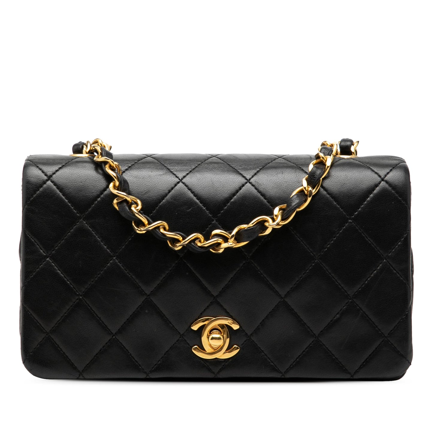 Chanel CC Quilted Lambskin Turnlock Full Single Flap