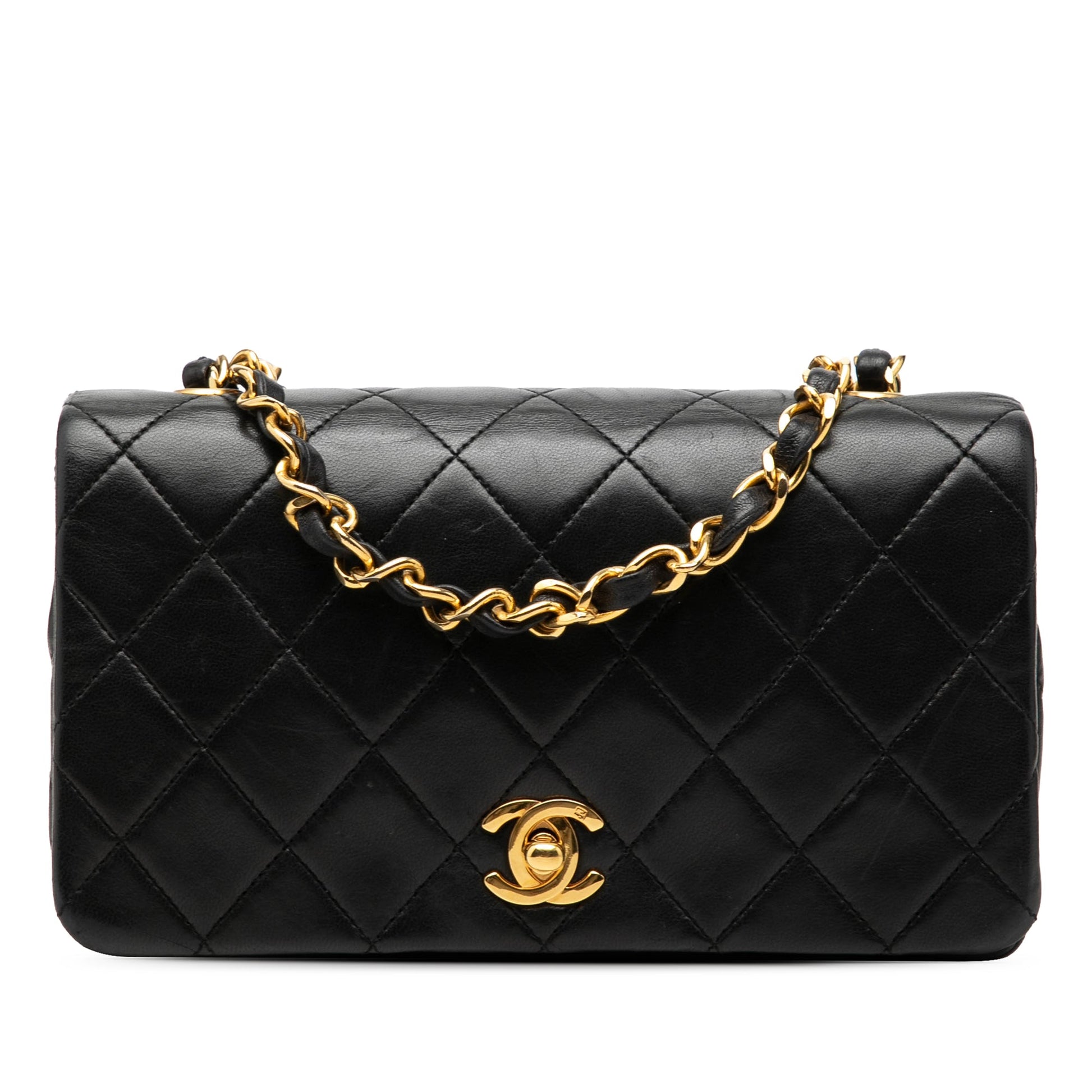 Chanel CC Quilted Lambskin Turnlock Full Single Flap