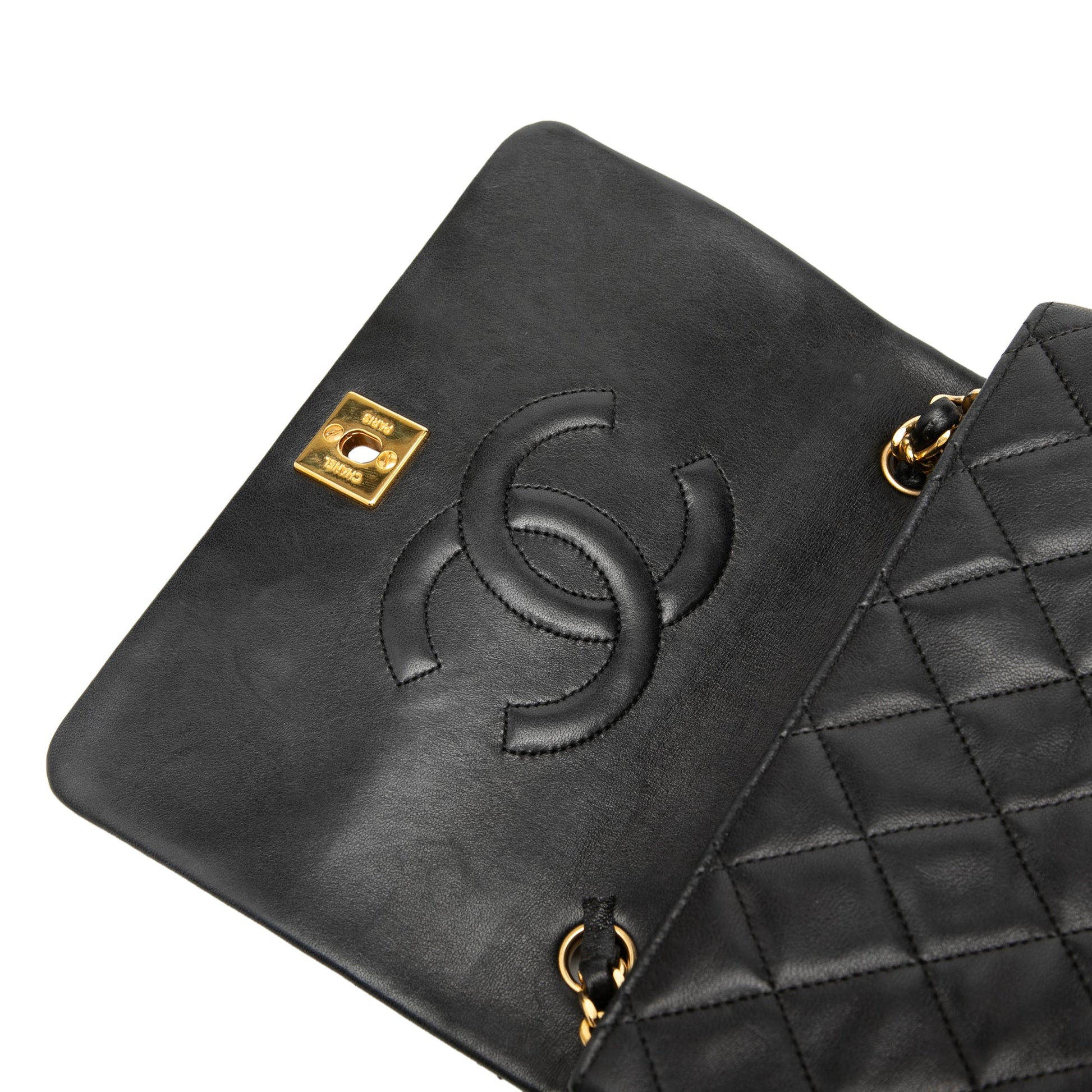 Chanel CC Quilted Lambskin Turnlock Full Single Flap