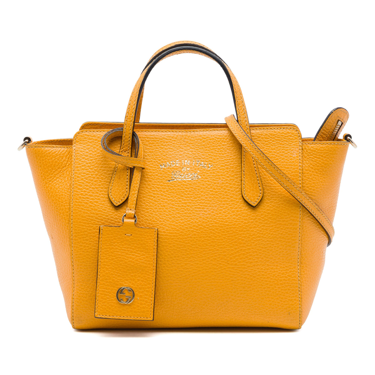 Gucci Mini Leather Swing Satchel — Yellow