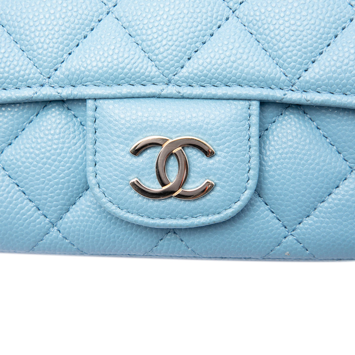 Chanel CC Quilted Caviar Glasses Case on Chain