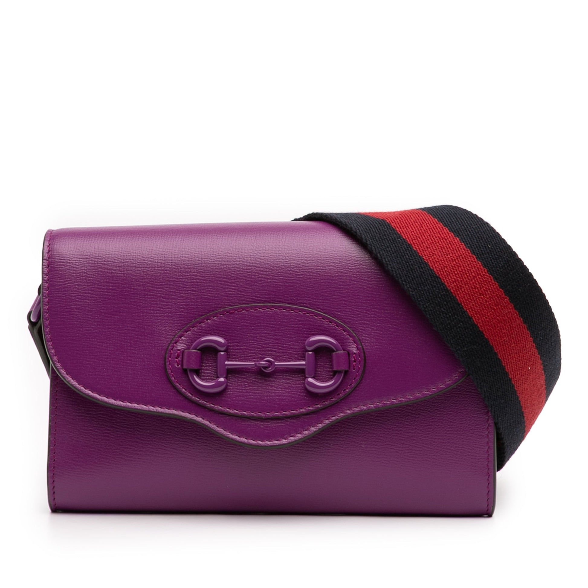 Gucci Mini Leather Horsebit 1955 Web Crossbody
