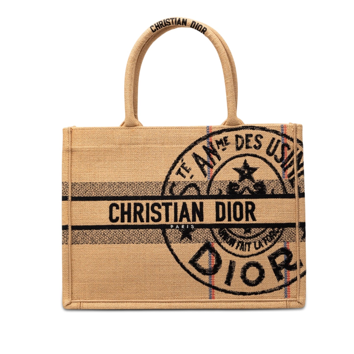 Dior Medium Jute Embroidered Book Tote