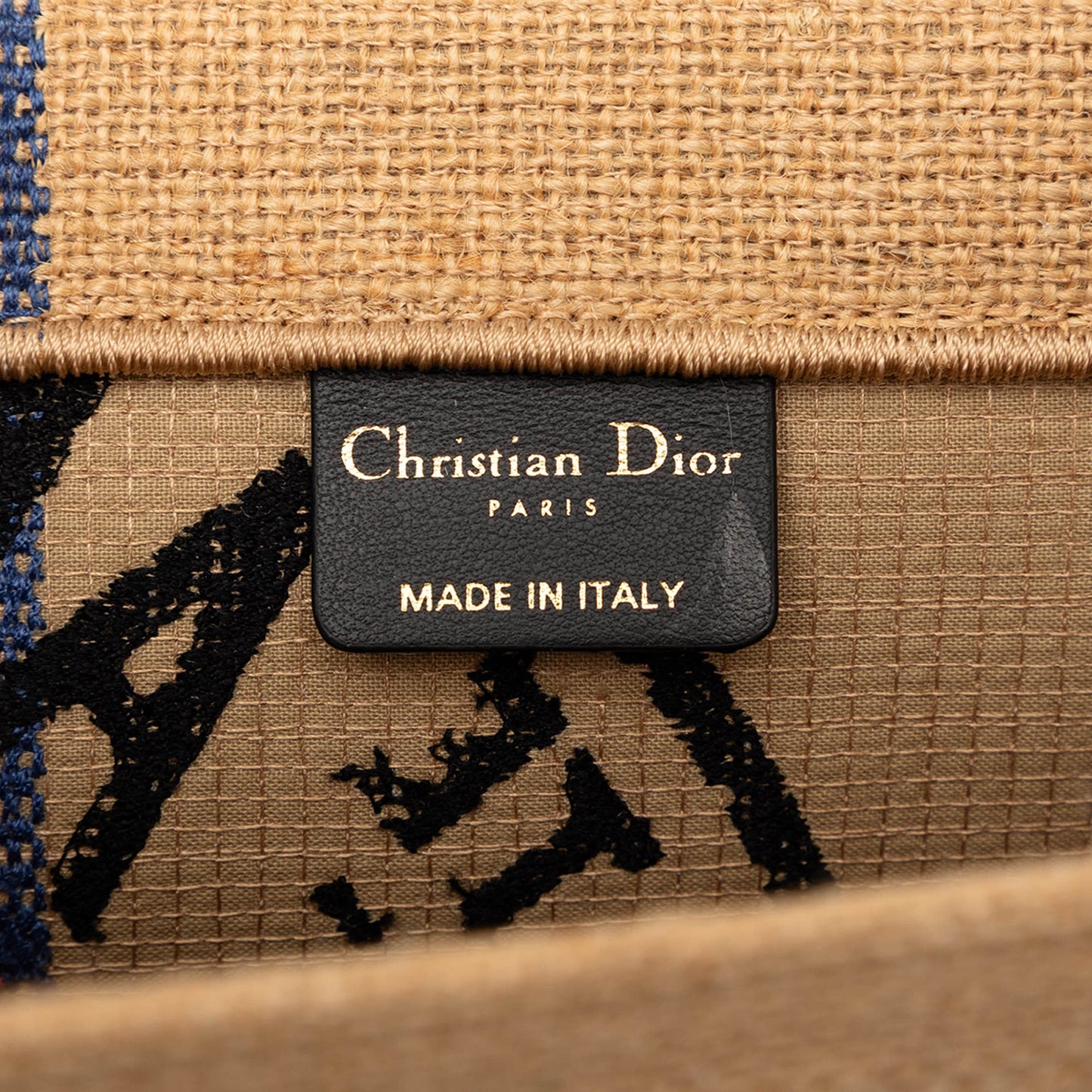 Dior Medium Jute Embroidered Book Tote