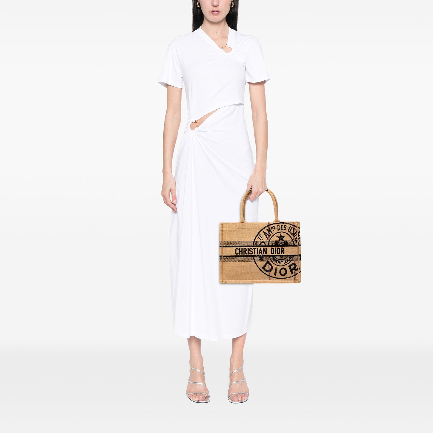 Dior Medium Jute Embroidered Book Tote