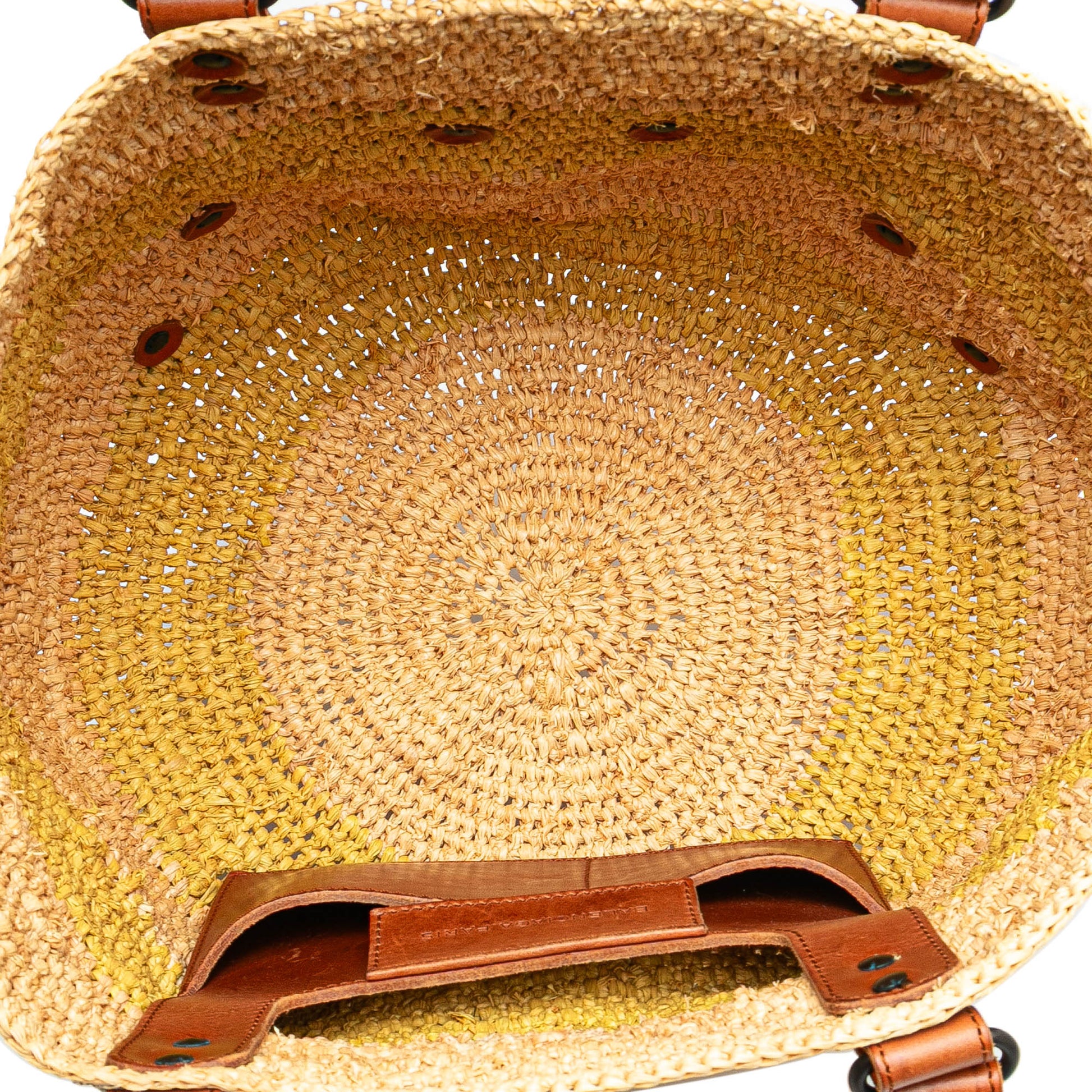 Balenciaga Raffia Motocross Classic Panier Basket Tote