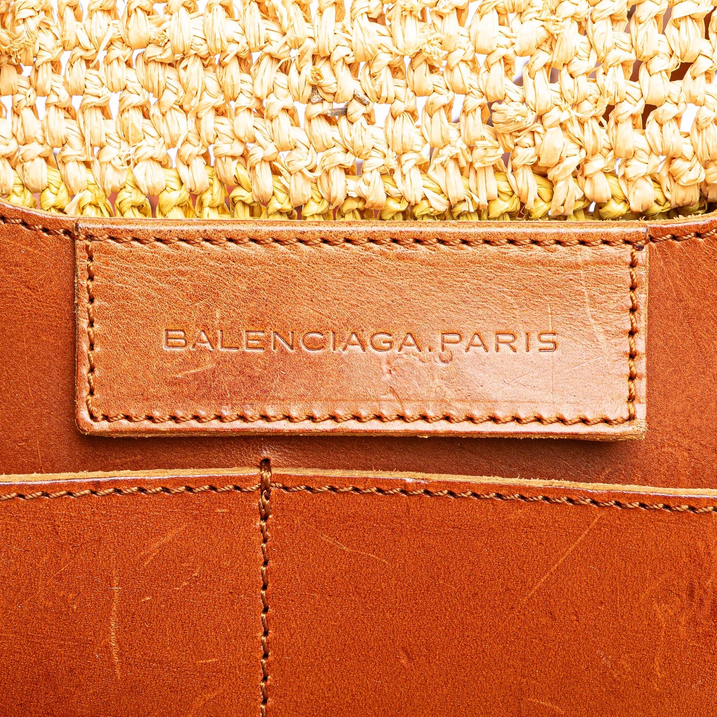 Balenciaga Raffia Motocross Classic Panier Basket Tote