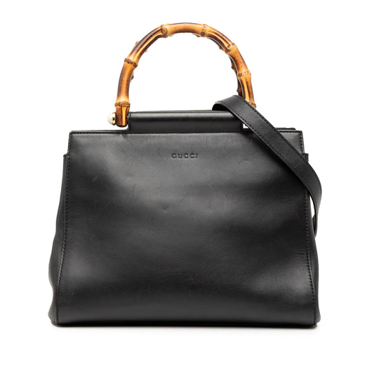 Small Leather Bamboo Nymphaea Satchel