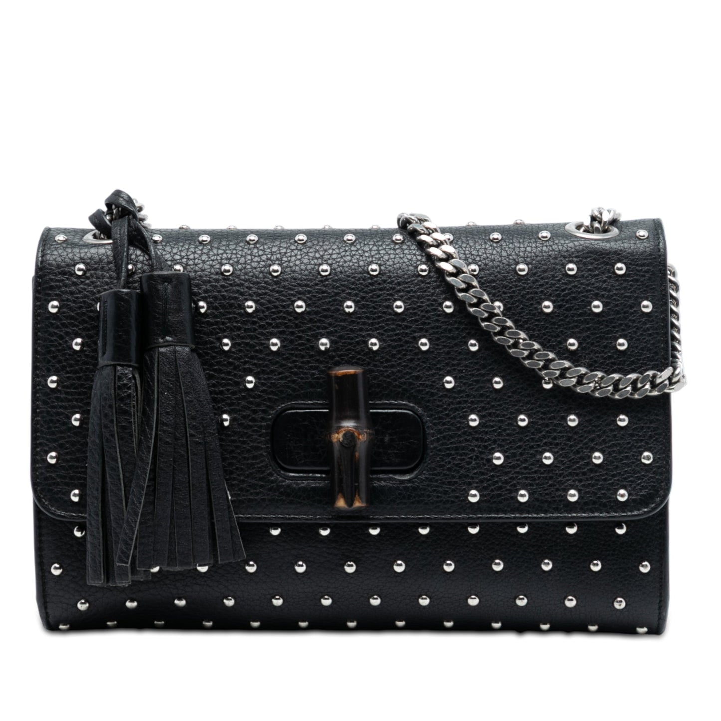 Gucci Medium Studded Leather Miss Bamboo Crossbody