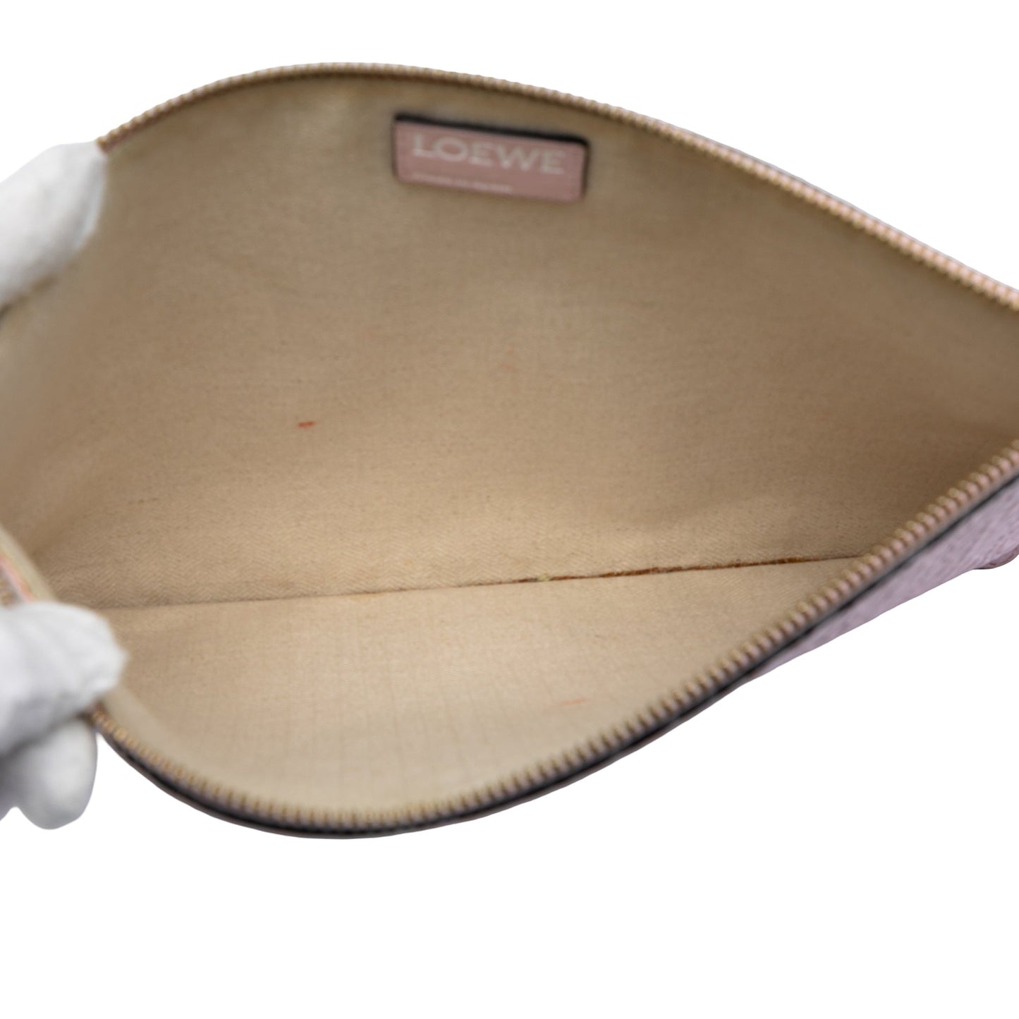 LOEWE Embossed Anagram Calfskin Repeat Pouch