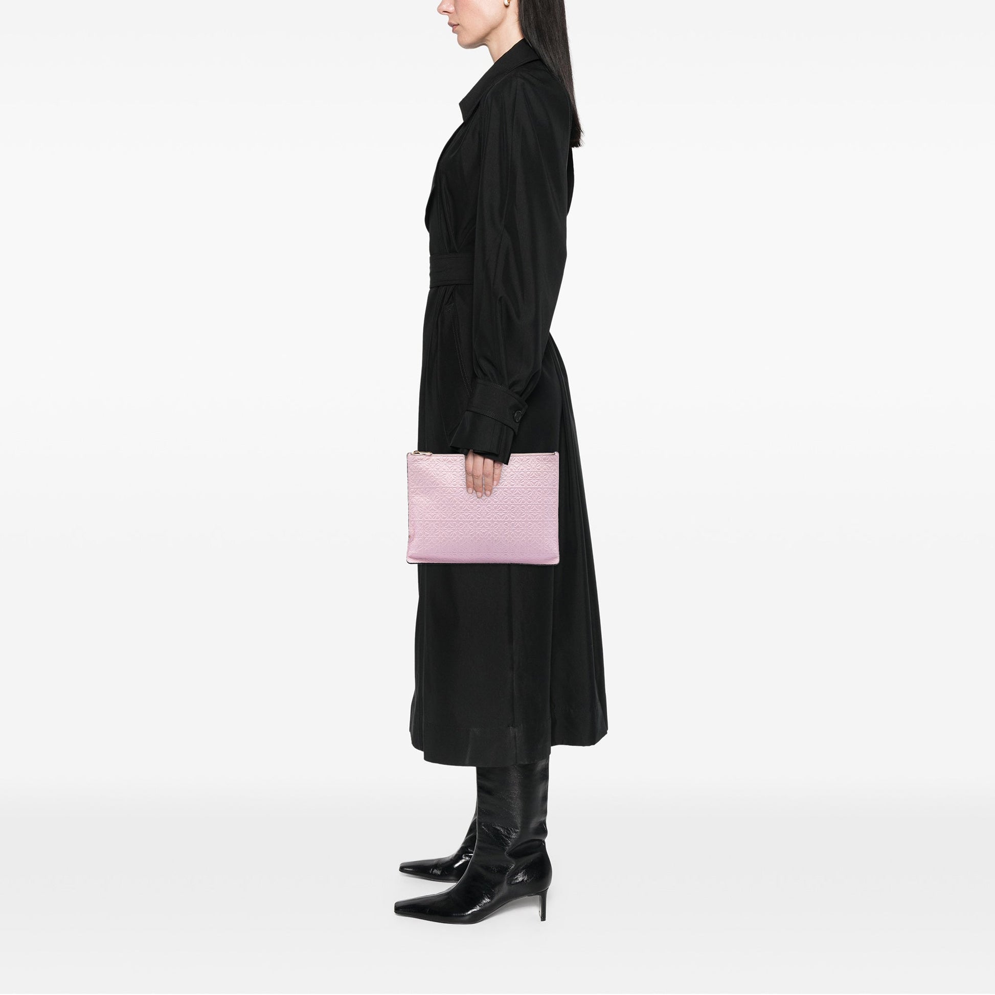 LOEWE Embossed Anagram Calfskin Repeat Pouch