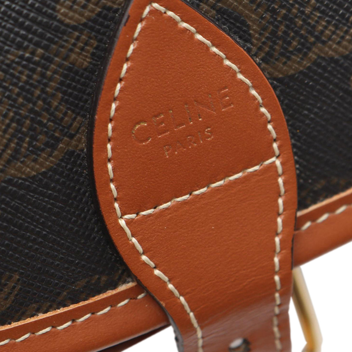 Celine Medium Triomphe Coated Canvas Folco Crossbody