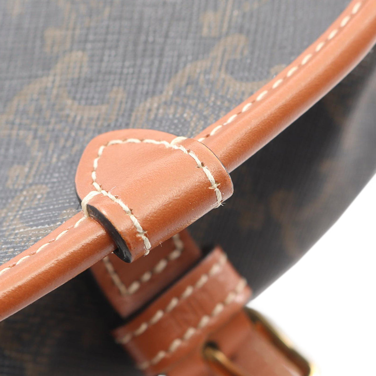 Celine Medium Triomphe Coated Canvas Folco Crossbody