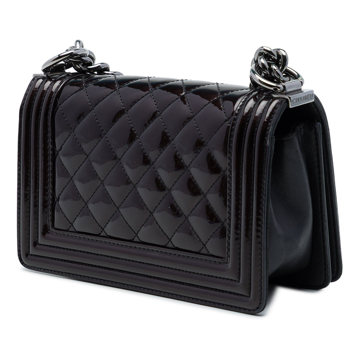 Chanel Small Quilted Patent Boy Flap