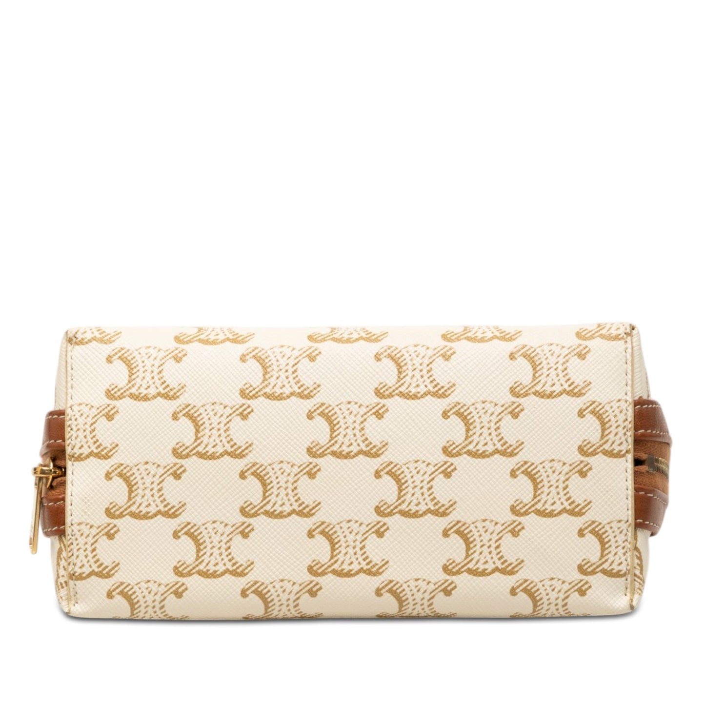 Celine Triomphe Coated Canvas Clutch On Chain