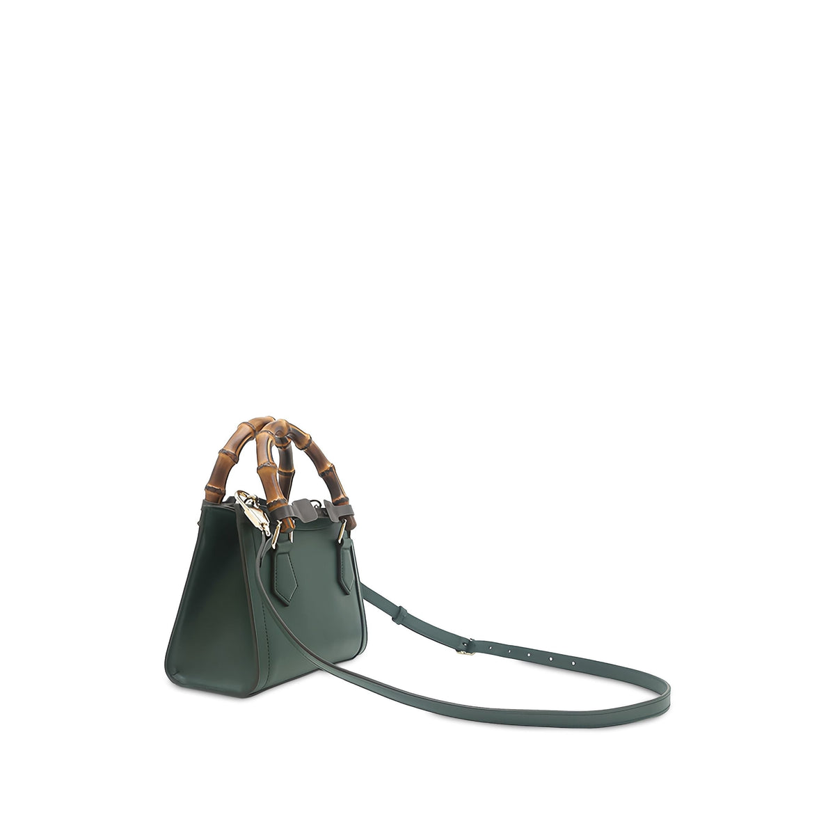 Gucci Mini Calfskin Bamboo Diana Satchel — Green