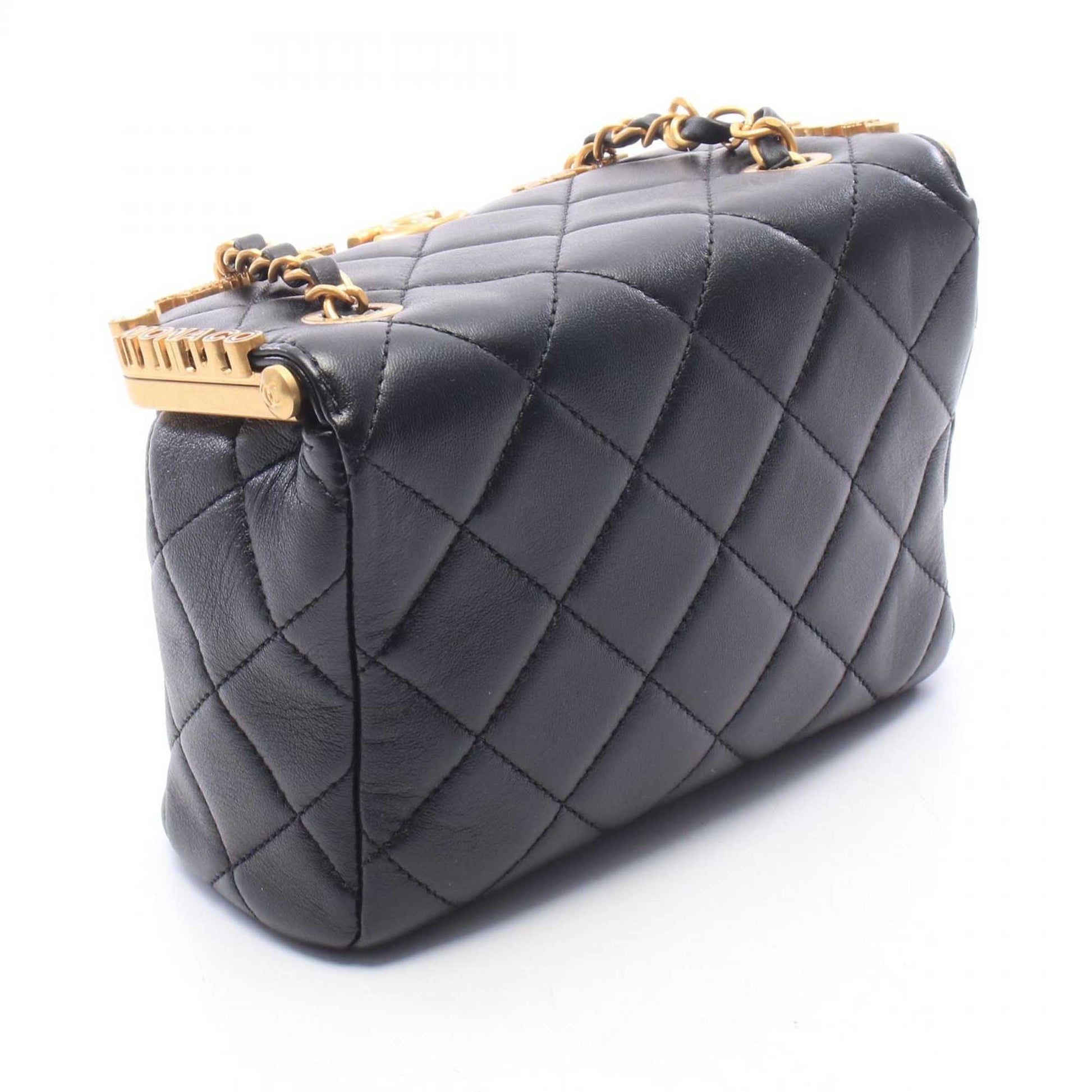 Chanel Mini Quilted Lambskin Paris Monaco Kiss Lock Vanity Bag