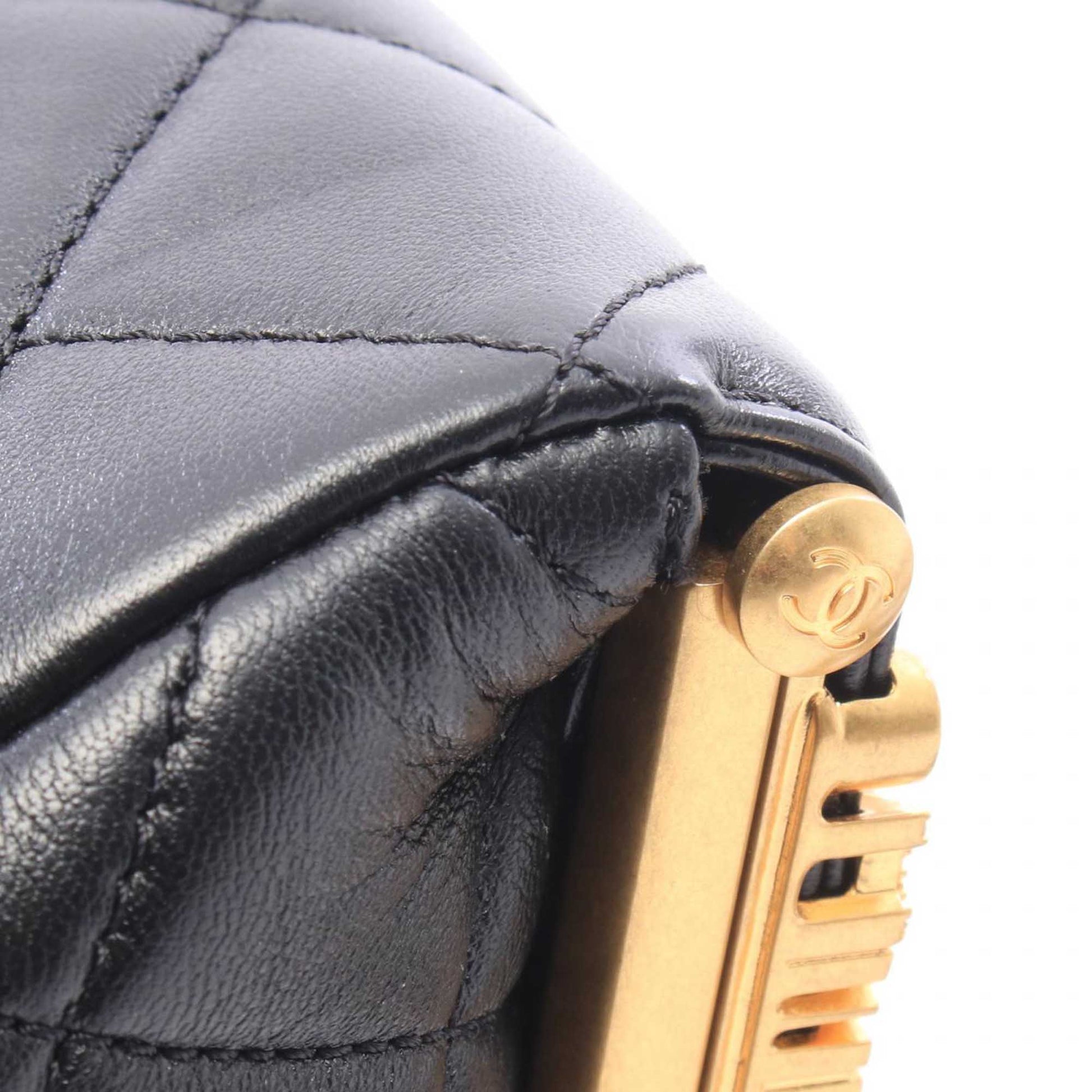 Chanel Mini Quilted Lambskin Paris Monaco Kiss Lock Vanity Bag