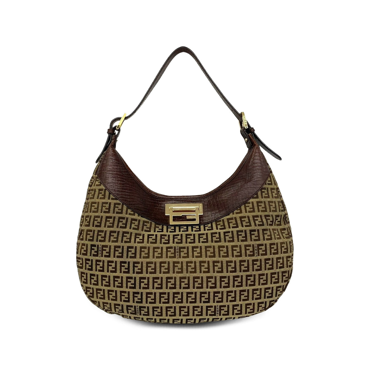 Fendi Zucchino Canvas Hobo Bag — Beige