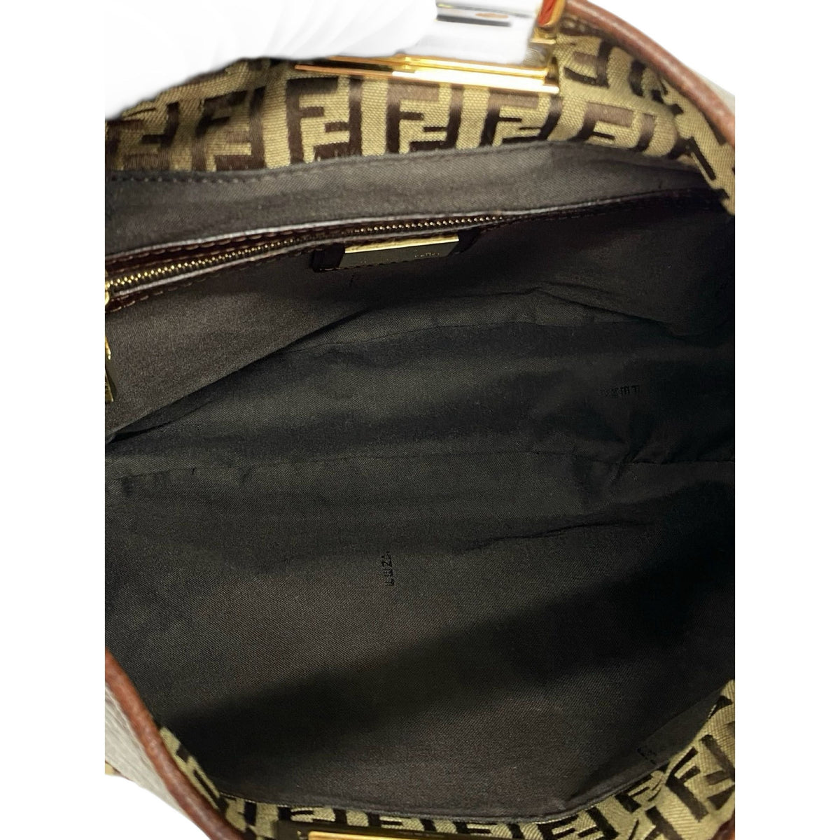 Fendi Zucchino Canvas Hobo Bag — Beige