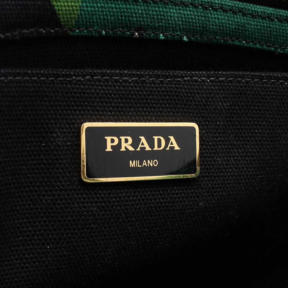 Prada Small Canvas Canapa Logo Camouflage Tote