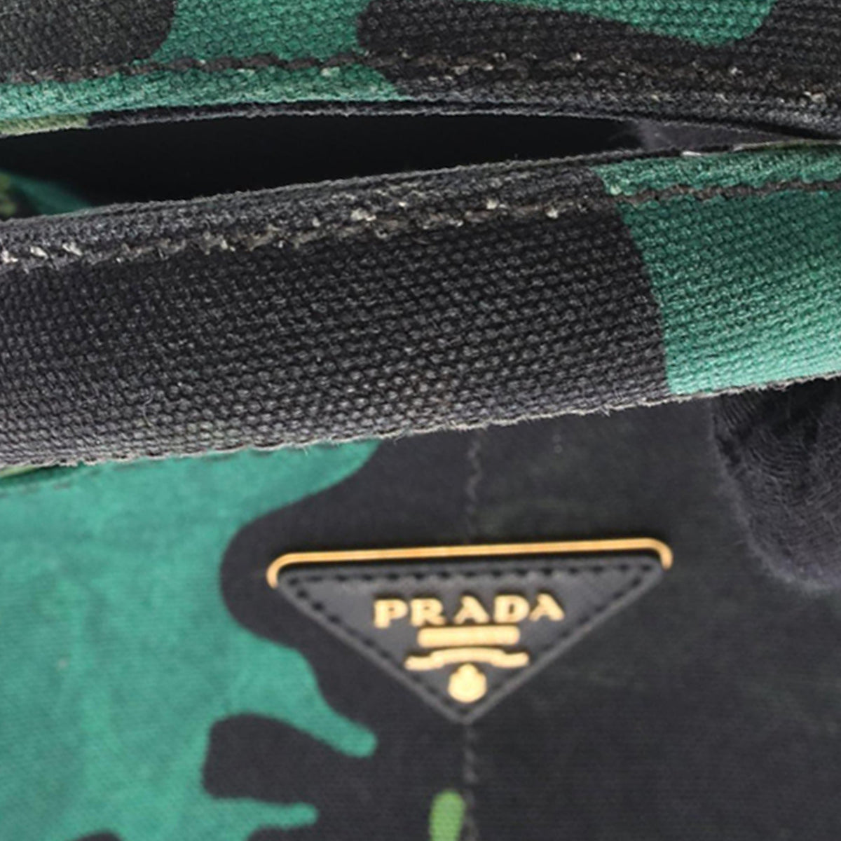 Prada Small Canvas Canapa Logo Camouflage Tote