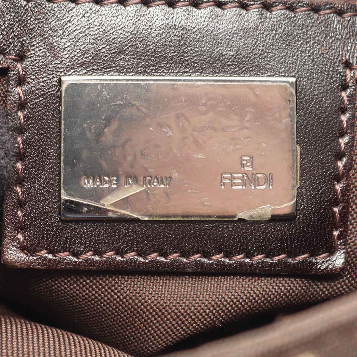 Fendi Zucchino Canvas Crossbody — Brown