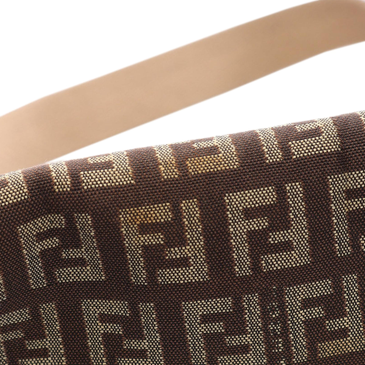 Fendi Zucchino Canvas Crossbody — Brown