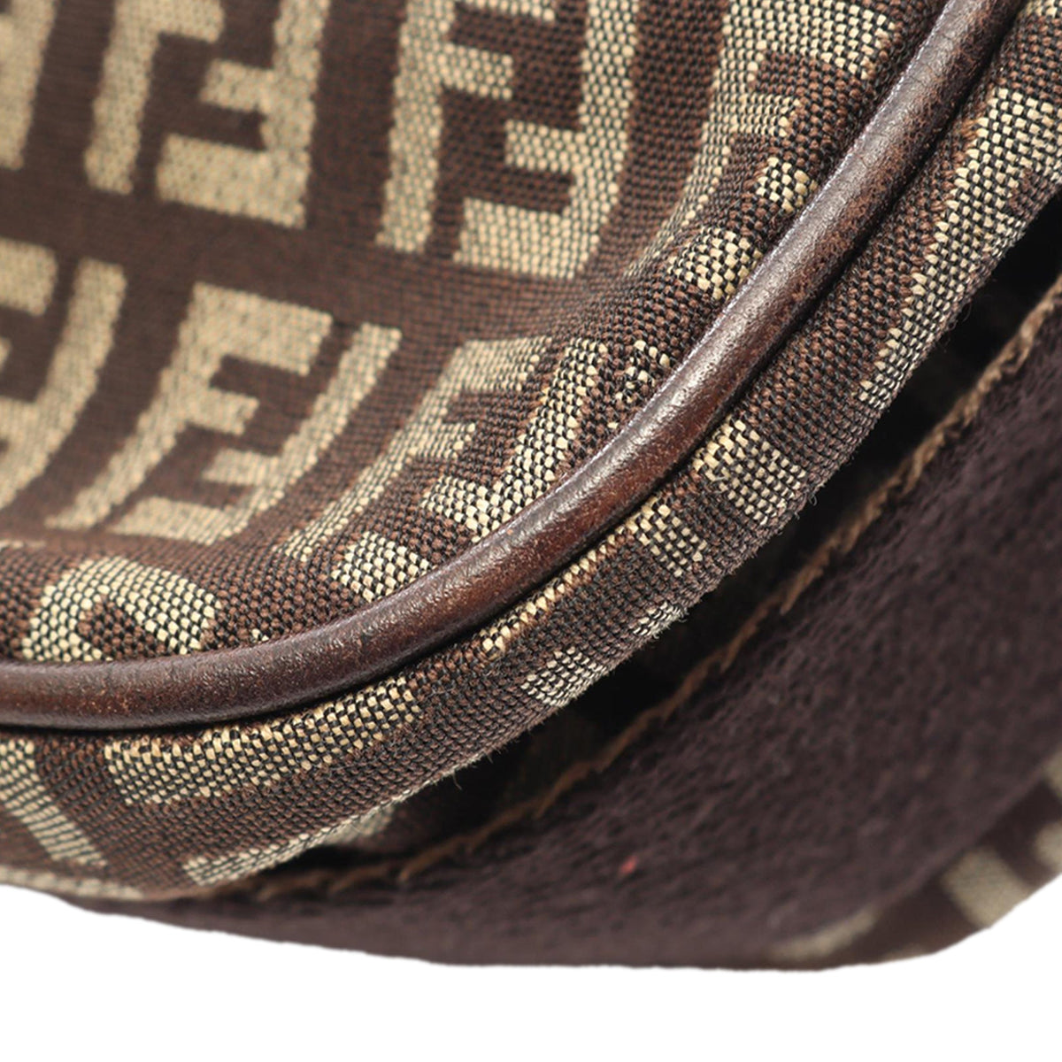 Fendi Zucchino Canvas Crossbody — Brown