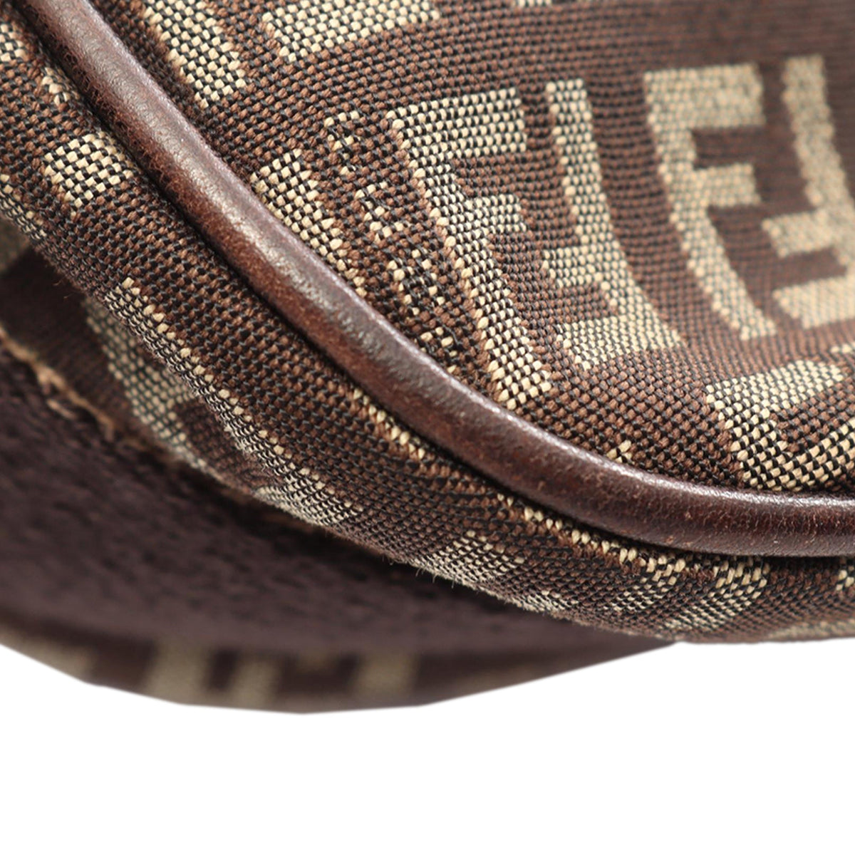 Fendi Zucchino Canvas Crossbody — Brown