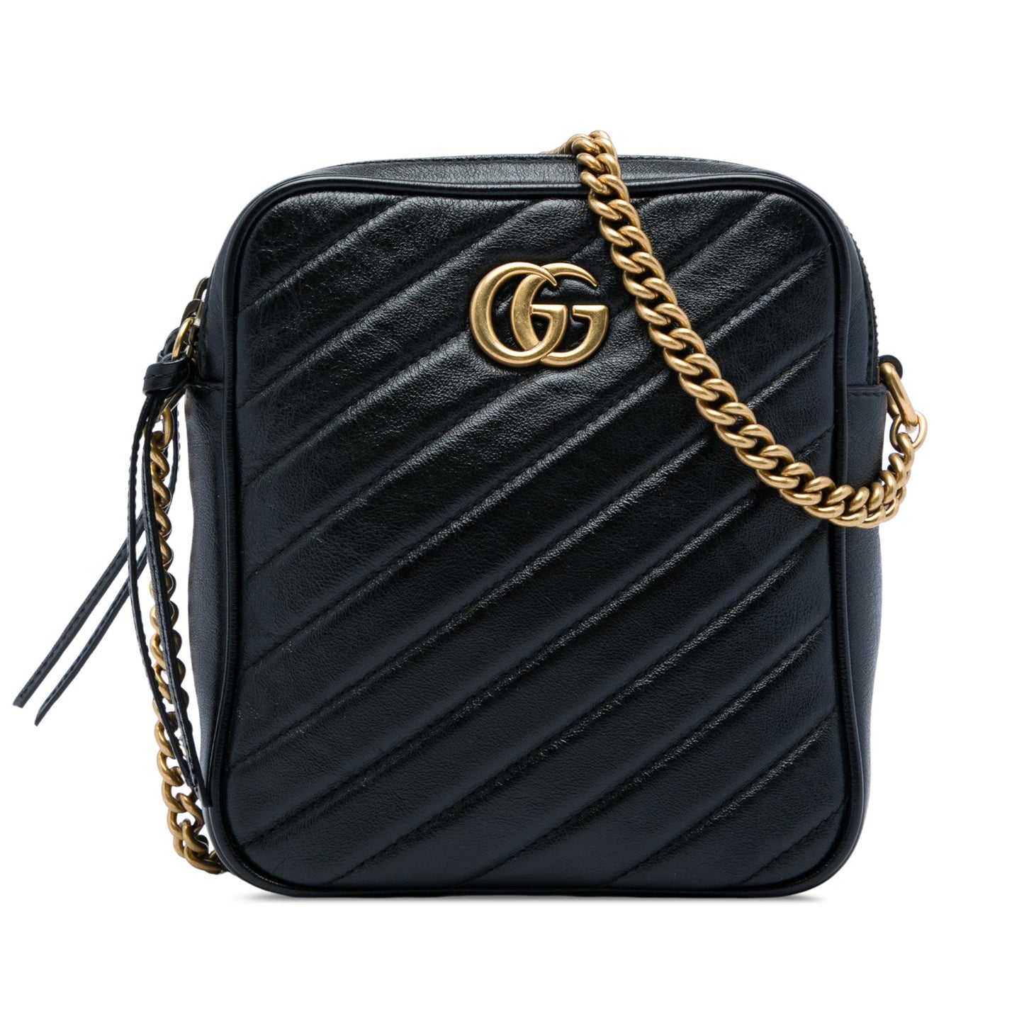 Gucci GG Marmont Matelasse Leather Double Zip Crossbody
