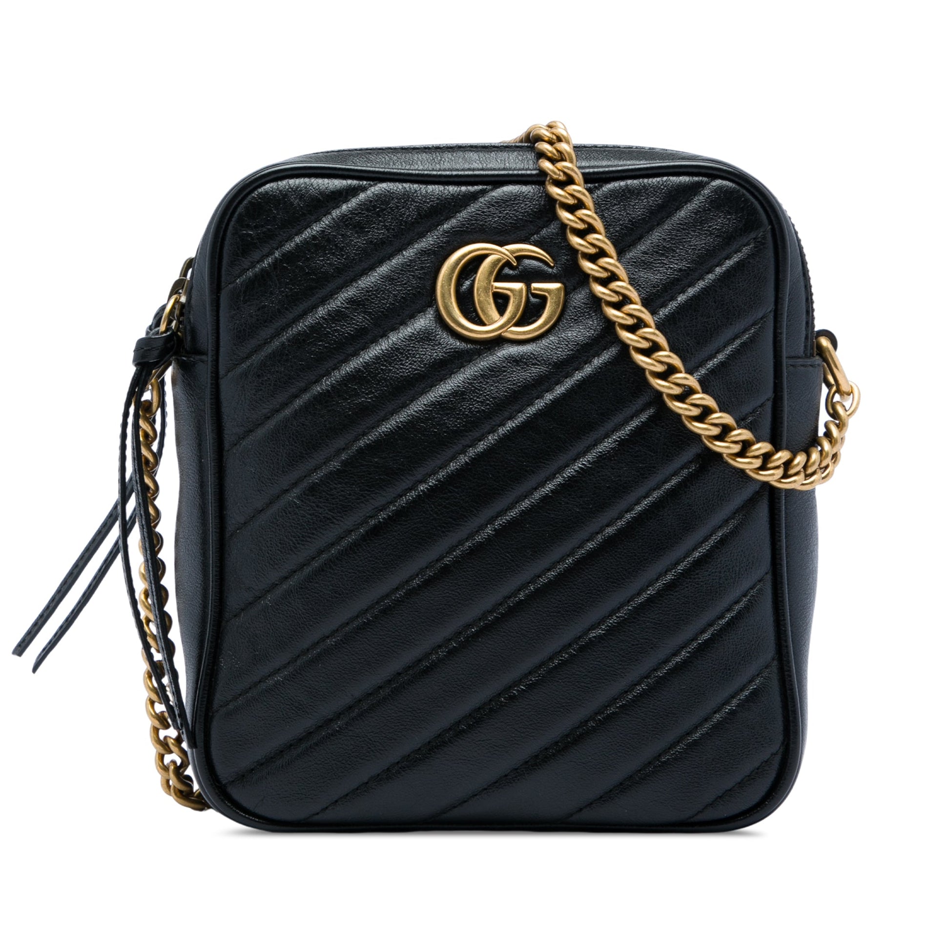 Gucci GG Marmont Matelasse Leather Double Zip Crossbody