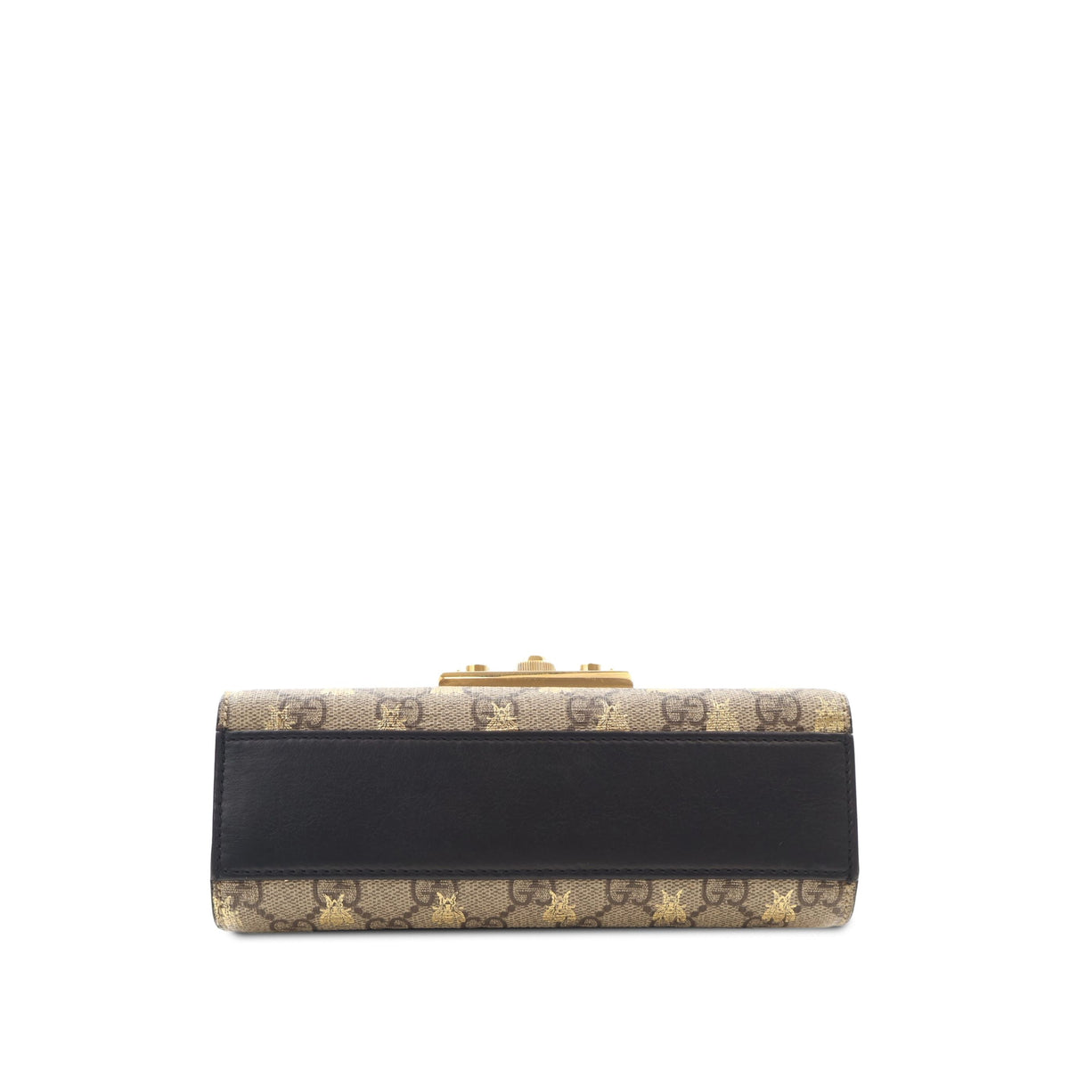 Gucci Small GG Supreme Bee Padlock Crossbody — Beige