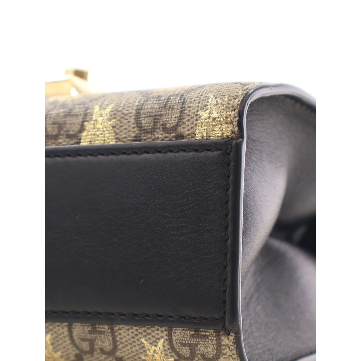 Gucci Small GG Supreme Bee Padlock Crossbody — Beige