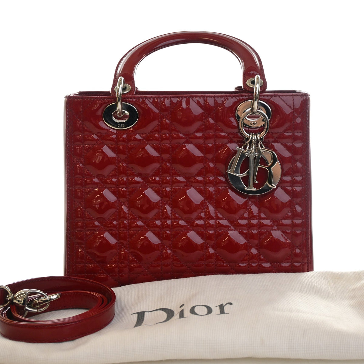 Dior Medium Patent Cannage Lady Dior