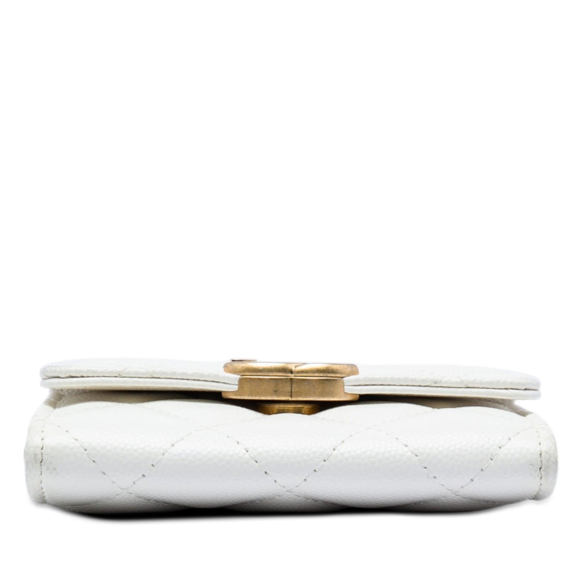Chanel Quilted Caviar Card Holder on Chain