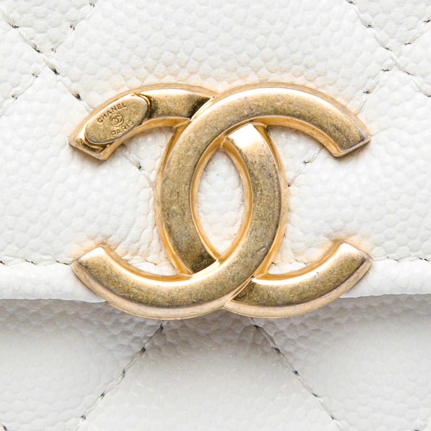 Chanel Quilted Caviar Card Holder on Chain