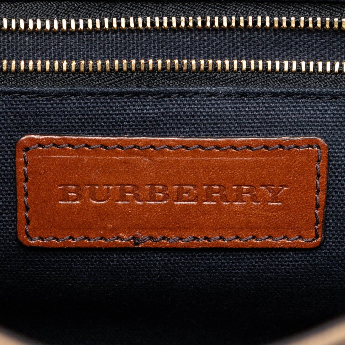 Burberry Leather and House Check Canvas Bridle Abbott Crossbody