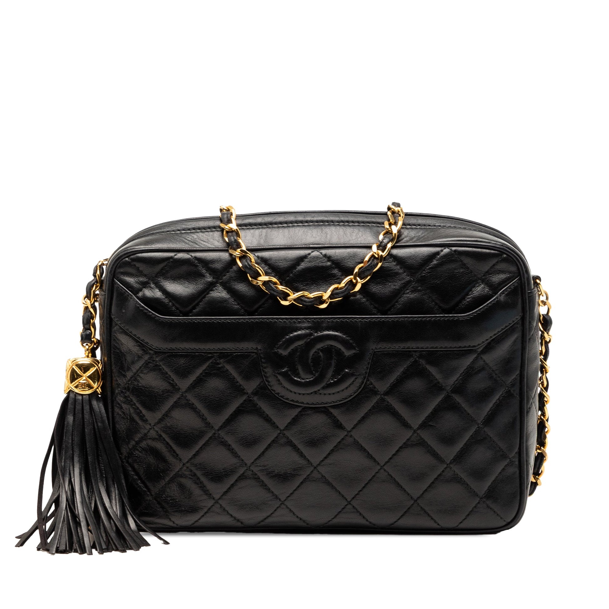 CC Quilted Lambskin Tassel Camera Bag
