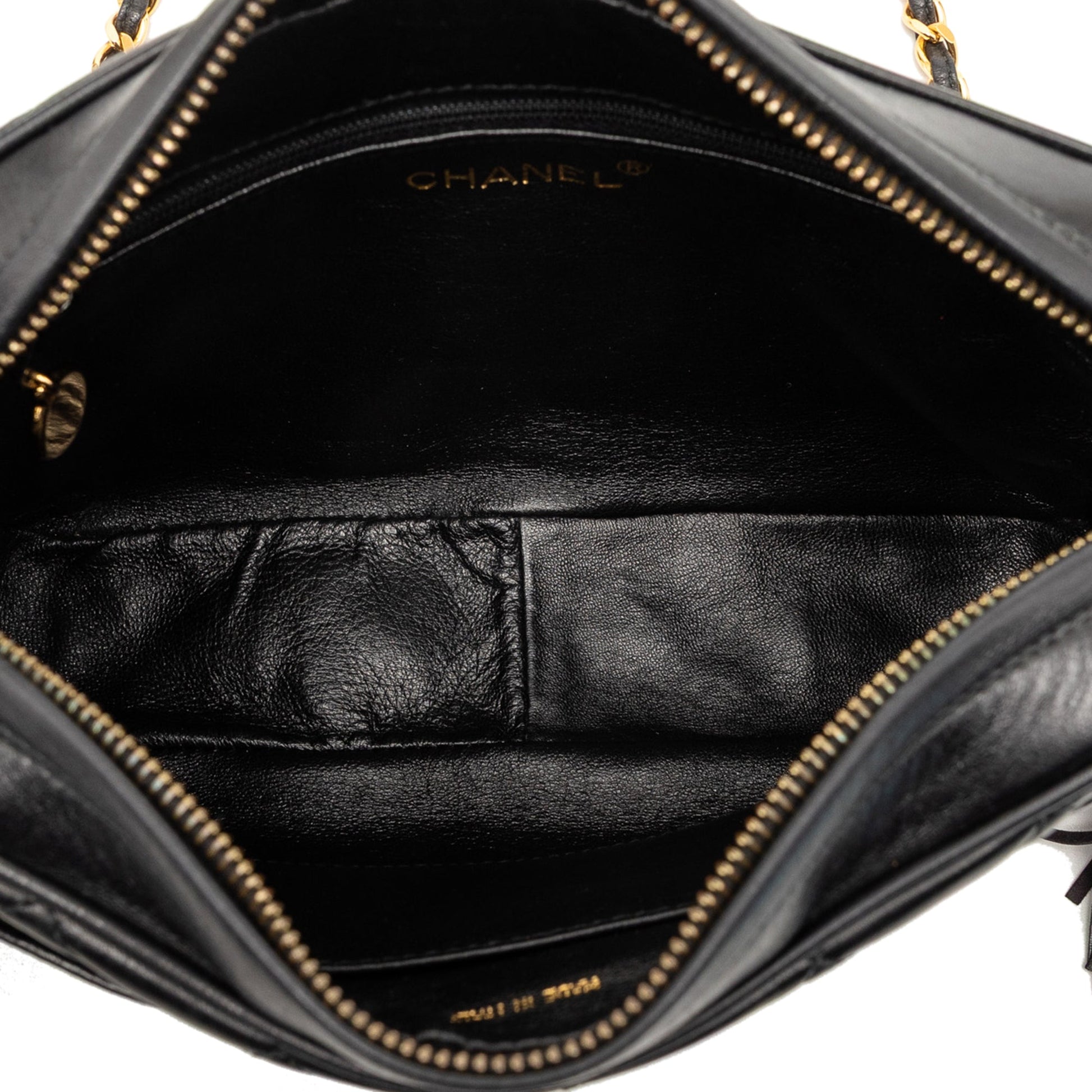 CC Quilted Lambskin Tassel Camera Bag
