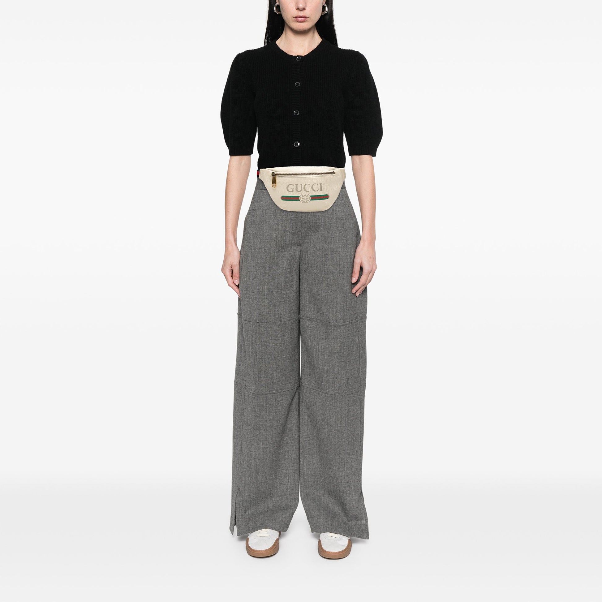 Gucci Small Grained Calfskin Logo Belt Bag