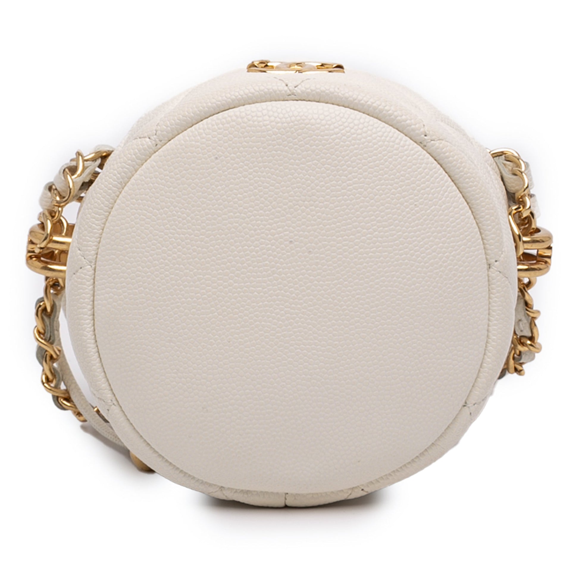 Chanel Mini Quilted Caviar Twist Your Buttons Drawstring Bucket Bag