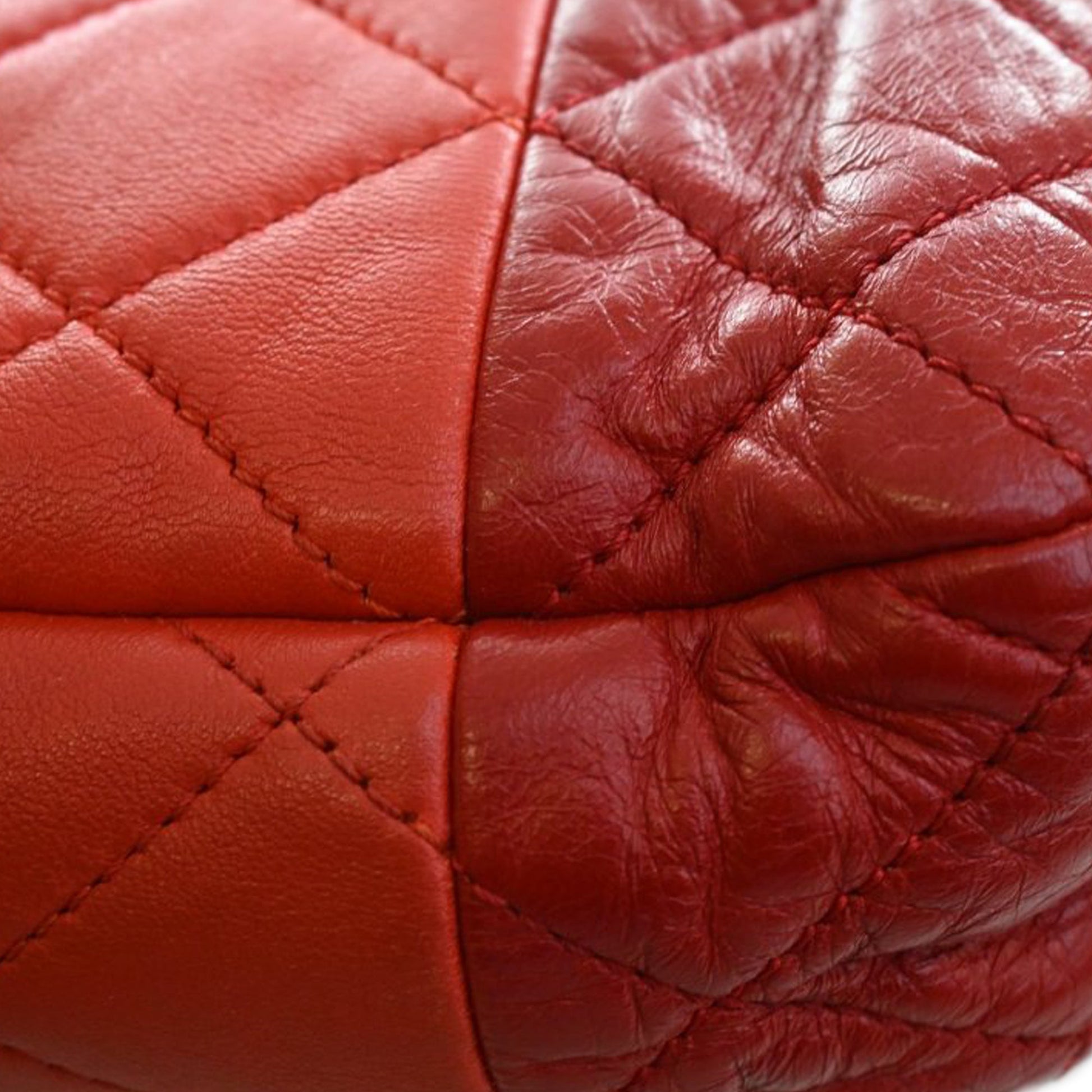 Medium Bicolor Lambskin and Calfskin CC Chain Flap